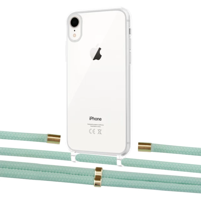 Чохол Upex Crossbody Protection Case для iPhone XR Crystal with Aide Pistachio and Cap Gold (UP101951)