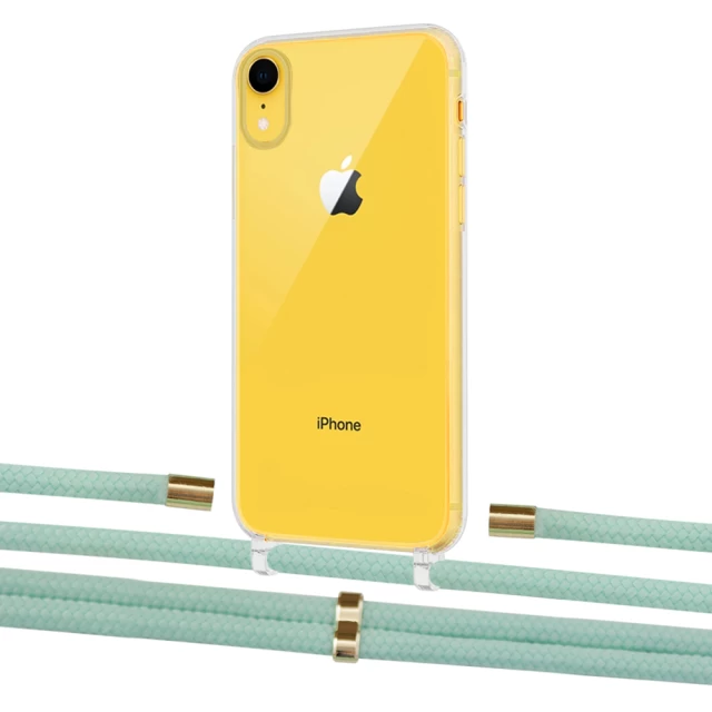Чехол Upex Crossbody Protection Case для iPhone XR Crystal with Aide Pistachio and Cap Gold (UP101951)