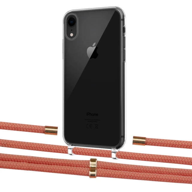 Чехол Upex Crossbody Protection Case для iPhone XR Crystal with Aide Cantaloupe and Cap Gold (UP101952)