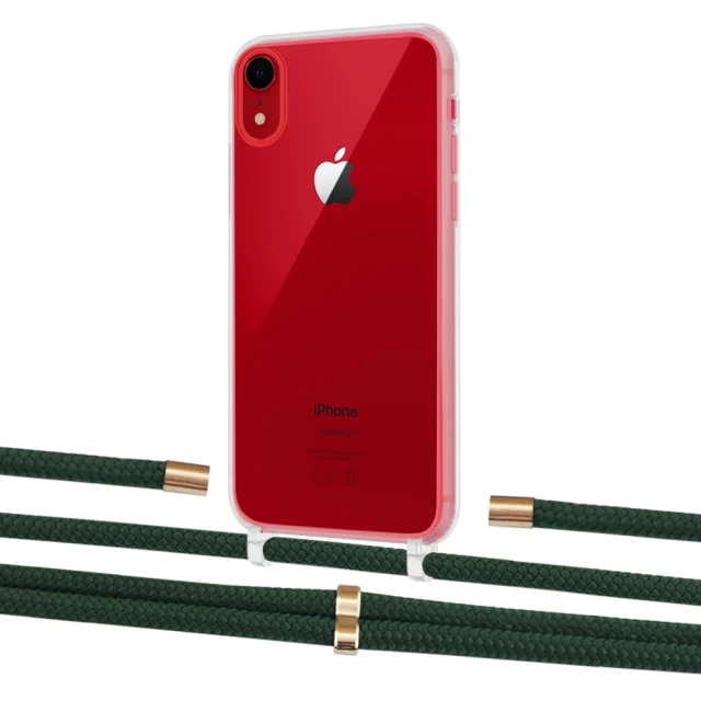 Чохол Upex Crossbody Protection Case для iPhone XR Crystal with Aide Cyprus Green and Cap Gold (UP101954)