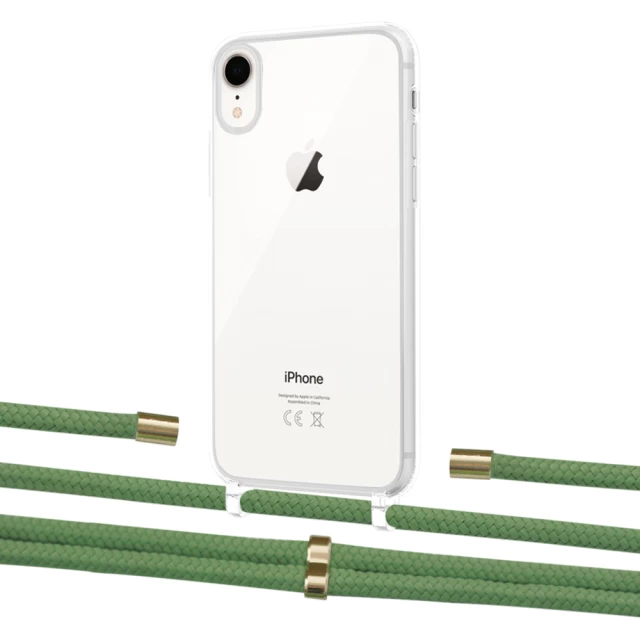 Чохол Upex Crossbody Protection Case для iPhone XR Crystal with Aide Mint and Cap Gold (UP101955)
