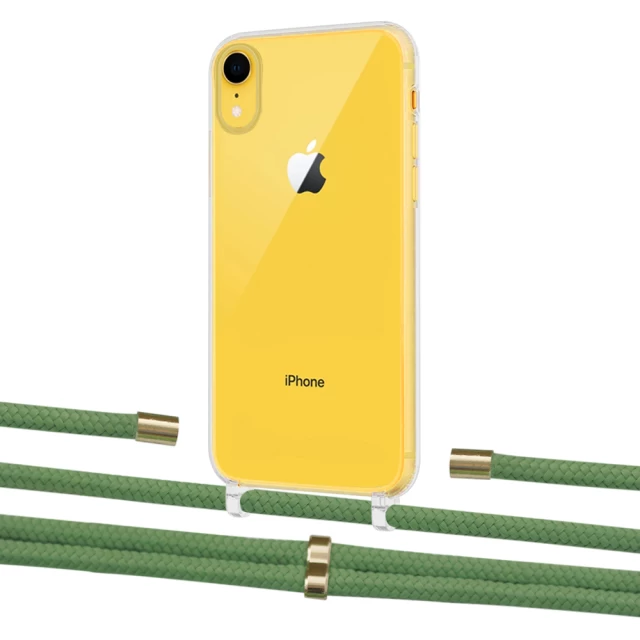 Чехол Upex Crossbody Protection Case для iPhone XR Crystal with Aide Mint and Cap Gold (UP101955)