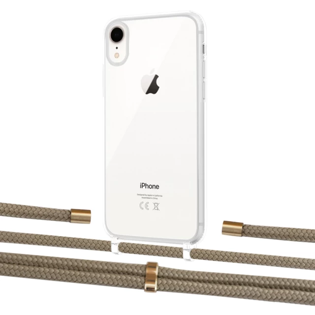 Чехол Upex Crossbody Protection Case для iPhone XR Crystal with Aide Champagne and Cap Gold (UP101959)