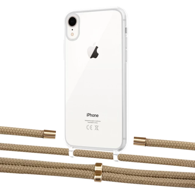 Чехол Upex Crossbody Protection Case для iPhone XR Crystal with Aide Sand and Cap Gold (UP101960)