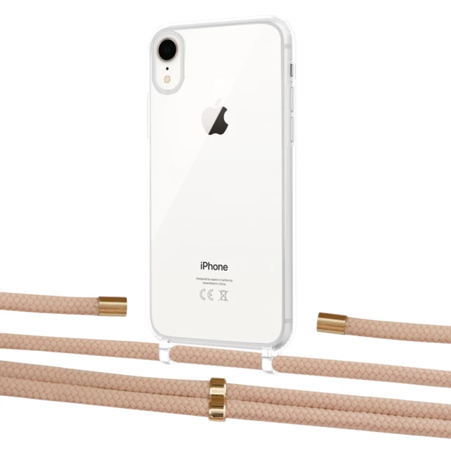 Чохол Upex Crossbody Protection Case для iPhone XR Crystal with Aide Creole Pink and Cap Gold (UP101962)
