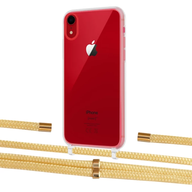 Чехол Upex Crossbody Protection Case для iPhone XR Crystal with Aide Banana and Cap Gold (UP101963)