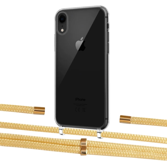 Чохол Upex Crossbody Protection Case для iPhone XR Crystal with Aide Banana and Cap Gold (UP101963)
