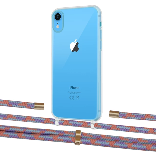 Чехол Upex Crossbody Protection Case для iPhone XR Crystal with Aide Blue Sunset and Cap Gold (UP101969)