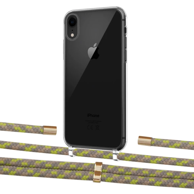 Чехол Upex Crossbody Protection Case для iPhone XR Crystal with Aide Lime Camouflage and Cap Gold (UP101975)