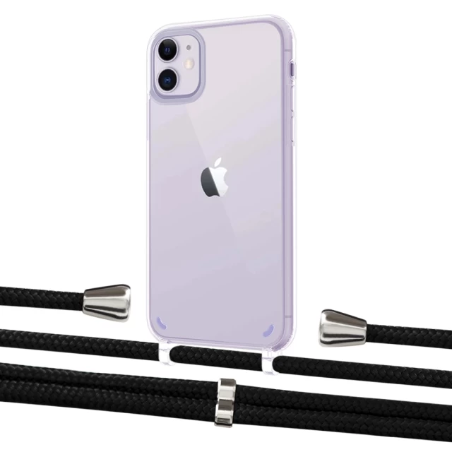 Чохол Upex Crossbody Protection Case для iPhone 11 Crystal with Aide Black and Casquette Silver (UP102401)