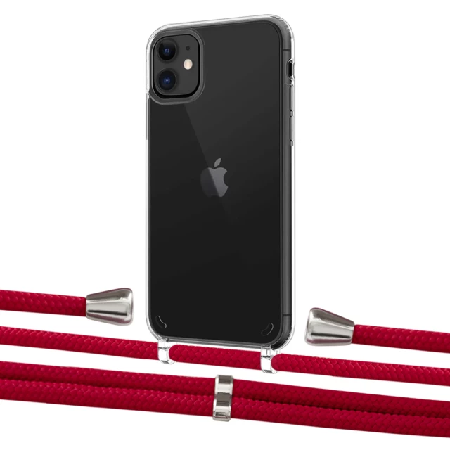 Чехол Upex Crossbody Protection Case для iPhone 11 Crystal with Aide Red and Casquette Silver (UP102402)