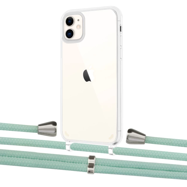 Чехол Upex Crossbody Protection Case для iPhone 11 Crystal with Aide Pistachio and Casquette Silver (UP102406)