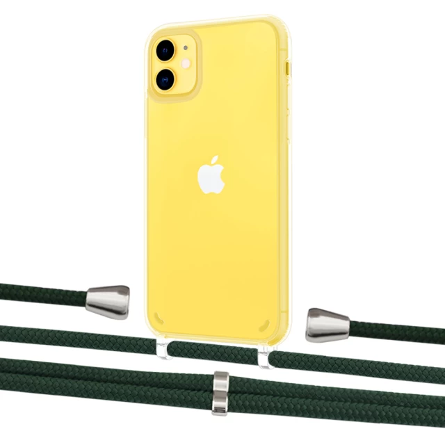 Чохол Upex Crossbody Protection Case для iPhone 11 Crystal with Aide Cyprus Green and Casquette Silver (UP102409)