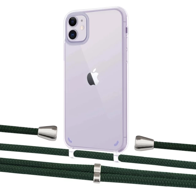 Чехол Upex Crossbody Protection Case для iPhone 11 Crystal with Aide Cyprus Green and Casquette Silver (UP102409)