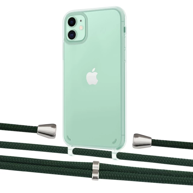 Чехол Upex Crossbody Protection Case для iPhone 11 Crystal with Aide Cyprus Green and Casquette Silver (UP102409)