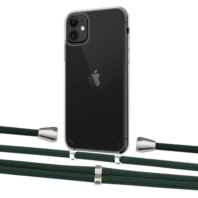 Чехол Upex Crossbody Protection Case для iPhone 11 Crystal with Aide Cyprus Green and Casquette Silver (UP102409)