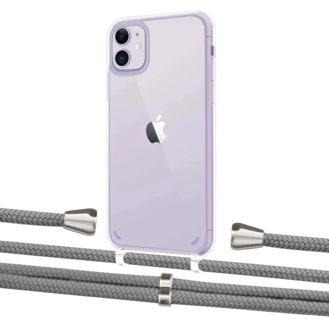 Чехол Upex Crossbody Protection Case для iPhone 11 Crystal with Aide Gray and Casquette Silver (UP102412)