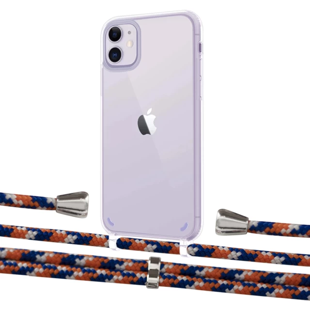 Чохол Upex Crossbody Protection Case для iPhone 11 Crystal with Aide Orange Azure and Casquette Silver (UP102425)