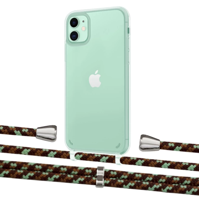 Чехол Upex Crossbody Protection Case для iPhone 11 Crystal with Aide Cinnamon Camouflage and Casquette Silver (UP102428)