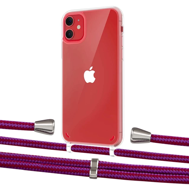 Чехол Upex Crossbody Protection Case для iPhone 11 Crystal with Aide Rouge Cramoisi and Casquette Silver (UP102434)