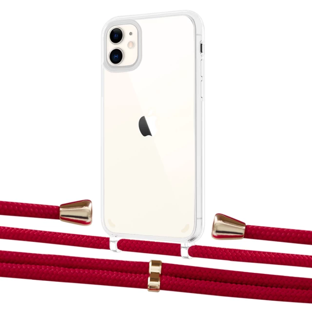 Чохол Upex Crossbody Protection Case для iPhone 11 Crystal with Aide Red and Casquette Gold (UP102437)