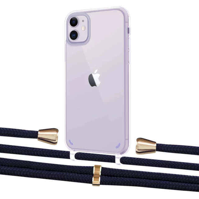 Чехол Upex Crossbody Protection Case для iPhone 11 Crystal with Aide Deep Violet and Casquette Gold (UP102443)