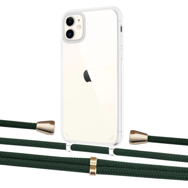 Чохол Upex Crossbody Protection Case для iPhone 11 Crystal with Aide Cyprus Green and Casquette Gold (UP102444)