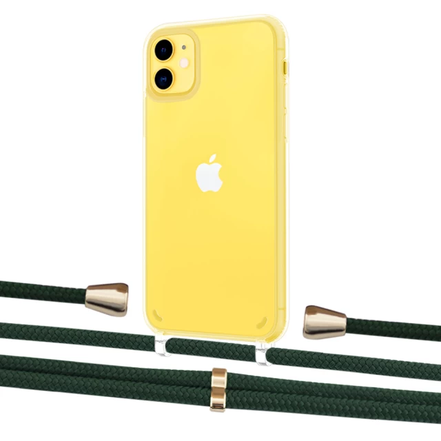Чехол Upex Crossbody Protection Case для iPhone 11 Crystal with Aide Cyprus Green and Casquette Gold (UP102444)