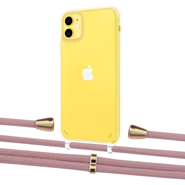 Чохол Upex Crossbody Protection Case для iPhone 11 Crystal with Aide Carnation and Casquette Gold (UP102446)