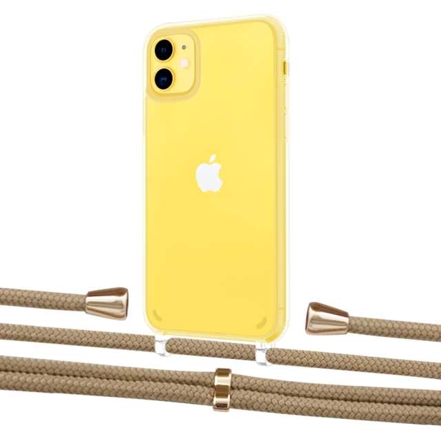 Чехол Upex Crossbody Protection Case для iPhone 11 Crystal with Aide Sand and Casquette Gold (UP102450)