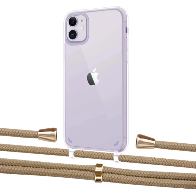 Чохол Upex Crossbody Protection Case для iPhone 11 Crystal with Aide Sand and Casquette Gold (UP102450)