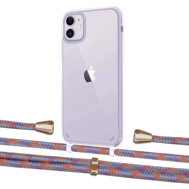 Чохол Upex Crossbody Protection Case для iPhone 11 Crystal with Aide Blue Sunset and Casquette Gold (UP102459)