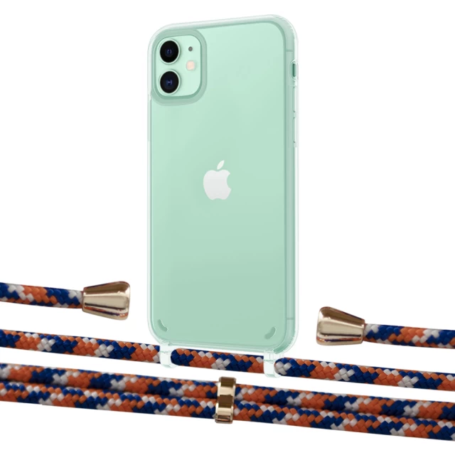 Чохол Upex Crossbody Protection Case для iPhone 11 Crystal with Aide Orange Azure and Casquette Gold (UP102460)