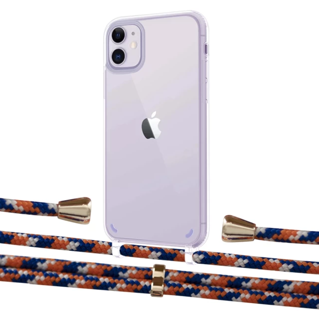 Чохол Upex Crossbody Protection Case для iPhone 11 Crystal with Aide Orange Azure and Casquette Gold (UP102460)