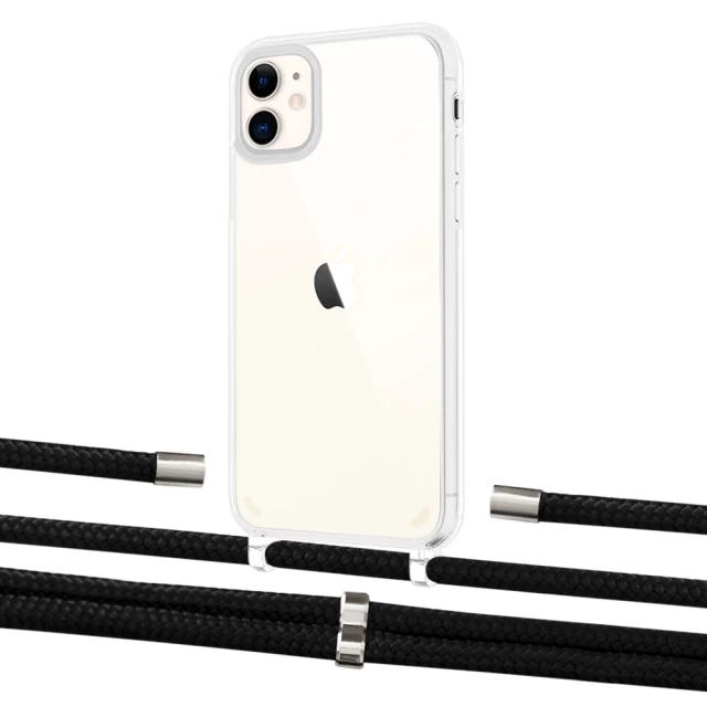 Чехол Upex Crossbody Protection Case для iPhone 11 Crystal with Aide Black and Cap Silver (UP102471)