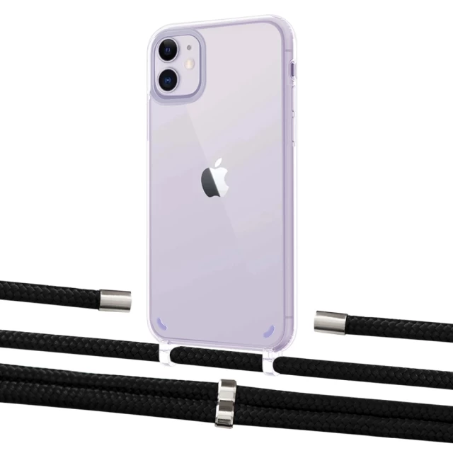 Чохол Upex Crossbody Protection Case для iPhone 11 Crystal with Aide Black and Cap Silver (UP102471)