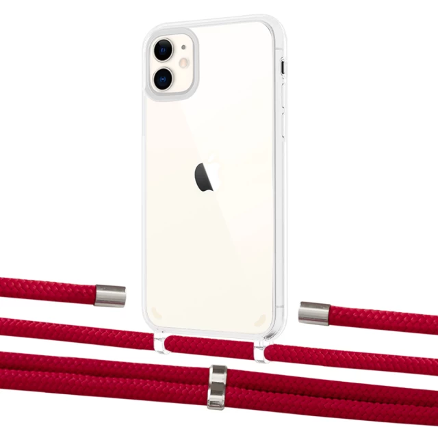 Чехол Upex Crossbody Protection Case для iPhone 11 Crystal with Aide Red and Cap Silver (UP102472)