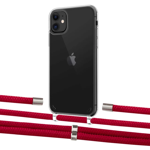 Чохол Upex Crossbody Protection Case для iPhone 11 Crystal with Aide Red and Cap Silver (UP102472)