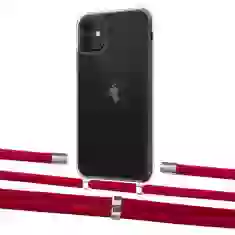 Чехол Upex Crossbody Protection Case для iPhone 11 Crystal with Aide Red and Cap Silver (UP102472)