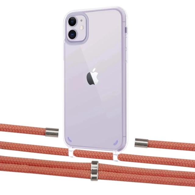 Чехол Upex Crossbody Protection Case для iPhone 11 Crystal with Aide Cantaloupe and Cap Silver (UP102477)
