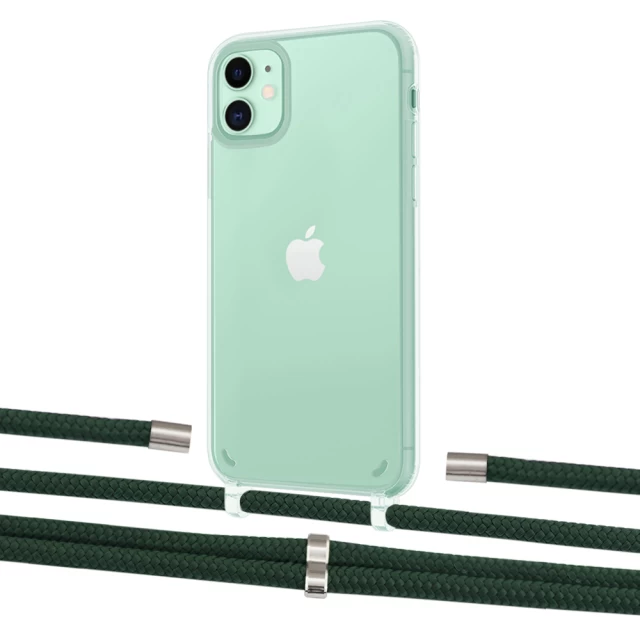 Чехол Upex Crossbody Protection Case для iPhone 11 Crystal with Aide Cyprus Green and Cap Silver (UP102479)