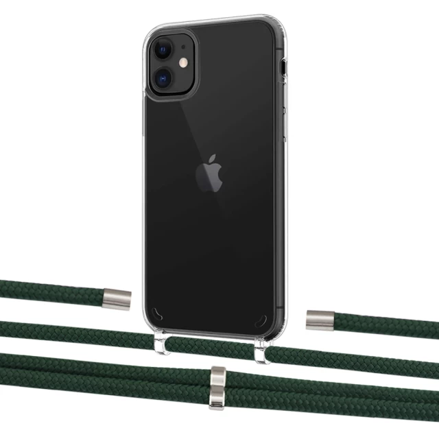 Чохол Upex Crossbody Protection Case для iPhone 11 Crystal with Aide Cyprus Green and Cap Silver (UP102479)