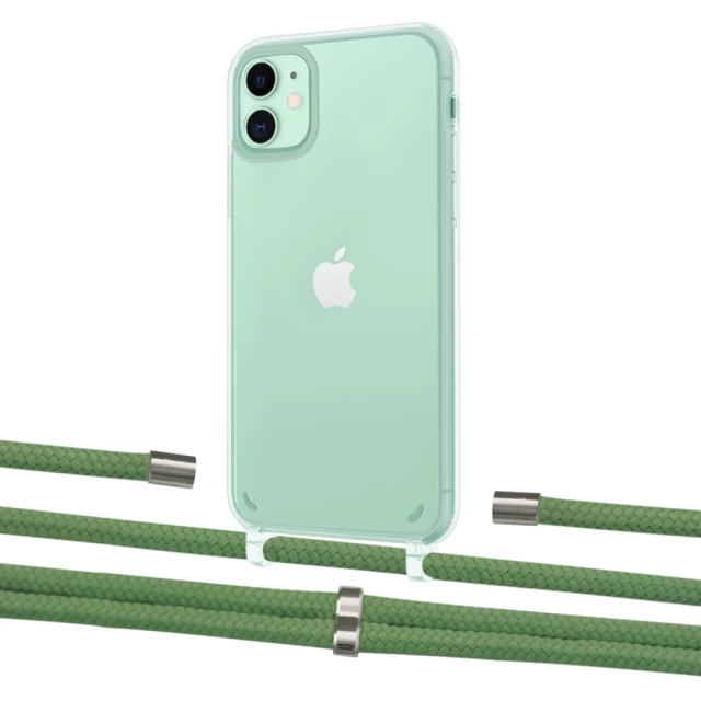 Чехол Upex Crossbody Protection Case для iPhone 11 Crystal with Aide Mint and Cap Silver (UP102480)