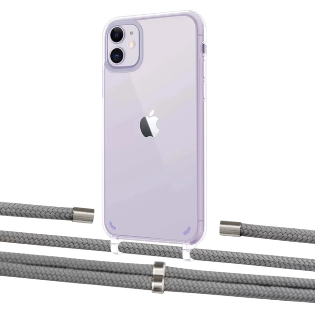 Чохол Upex Crossbody Protection Case для iPhone 11 Crystal with Aide Gray and Cap Silver (UP102482)