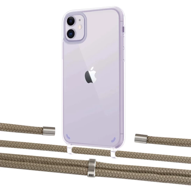 Чохол Upex Crossbody Protection Case для iPhone 11 Crystal with Aide Champagne and Cap Silver (UP102484)