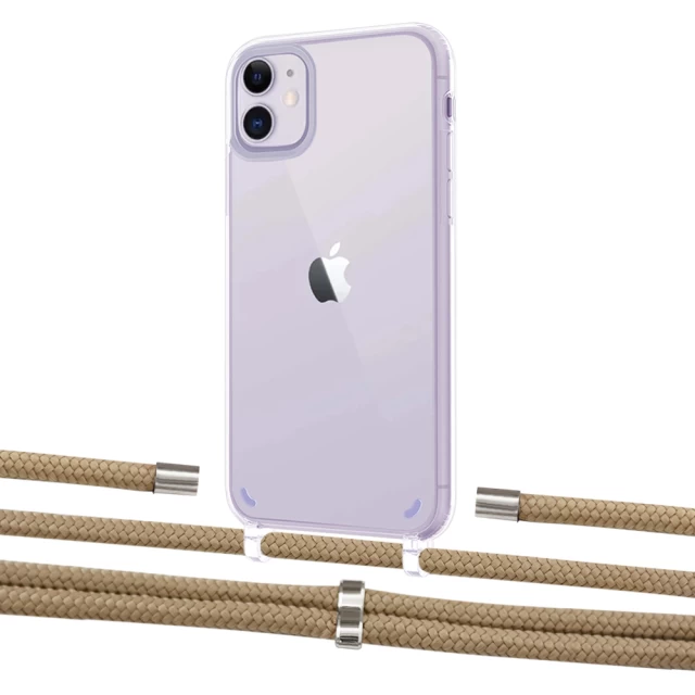 Чехол Upex Crossbody Protection Case для iPhone 11 Crystal with Aide Sand and Cap Silver (UP102485)