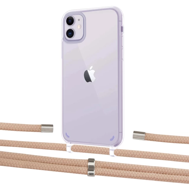 Чехол Upex Crossbody Protection Case для iPhone 11 Crystal with Aide Creole Pink and Cap Silver (UP102487)