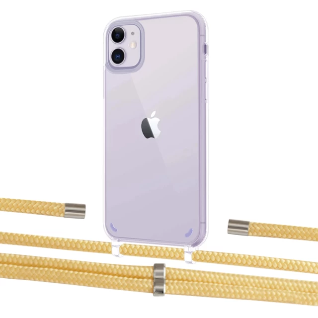 Чохол Upex Crossbody Protection Case для iPhone 11 Crystal with Aide Banana and Cap Silver (UP102488)