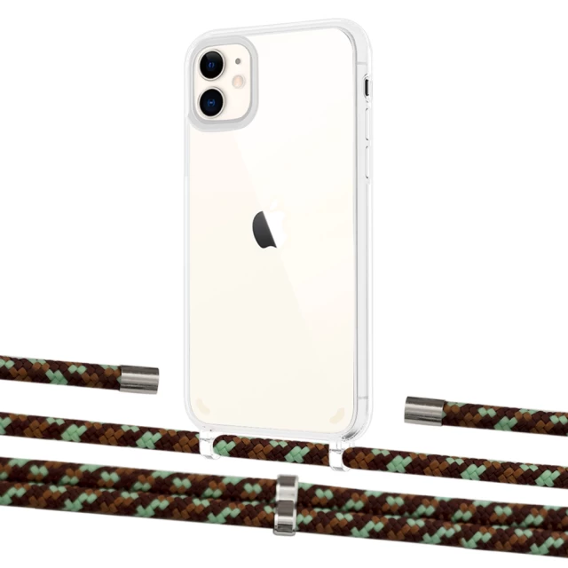 Чехол Upex Crossbody Protection Case для iPhone 11 Crystal with Aide Cinnamon Camouflage and Cap Silver (UP102498)