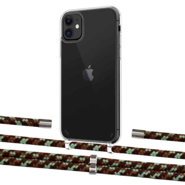 Чохол Upex Crossbody Protection Case для iPhone 11 Crystal with Aide Cinnamon Camouflage and Cap Silver (UP102498)